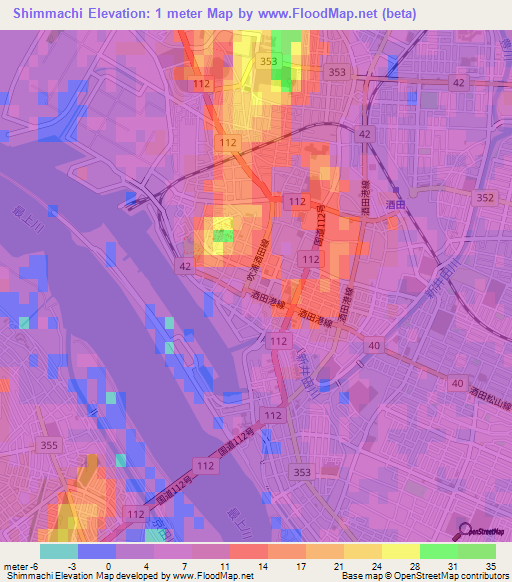 Shimmachi,Japan Elevation Map