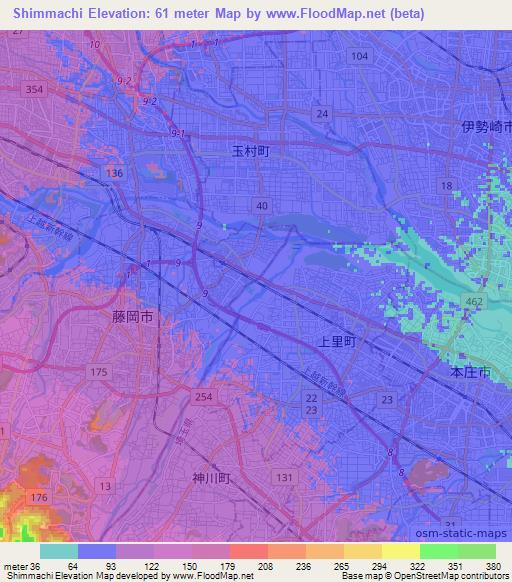Shimmachi,Japan Elevation Map