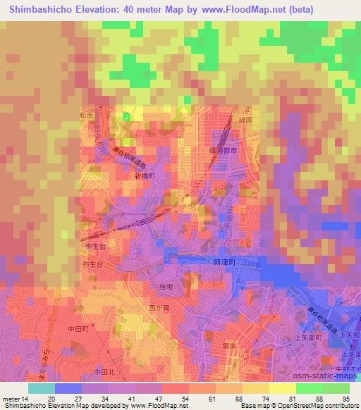 Shimbashicho,Japan Elevation Map
