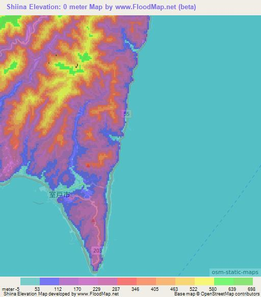 Shiina,Japan Elevation Map