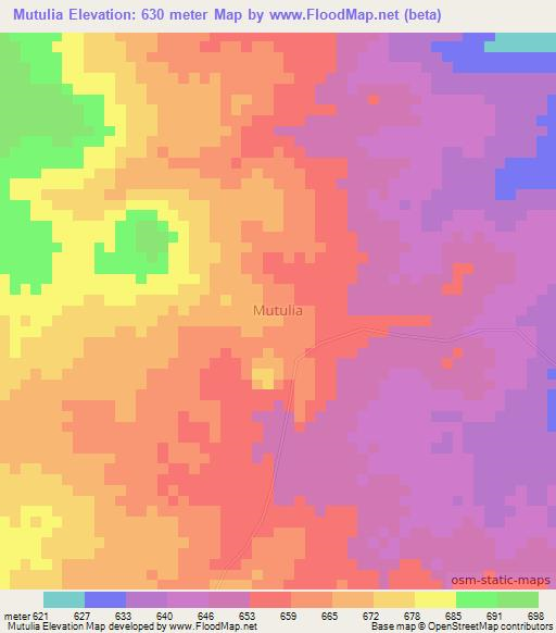 Mutulia,Kenya Elevation Map