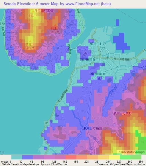 Setoda,Japan Elevation Map