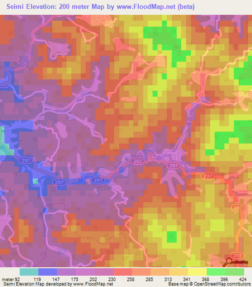 Seimi,Japan Elevation Map