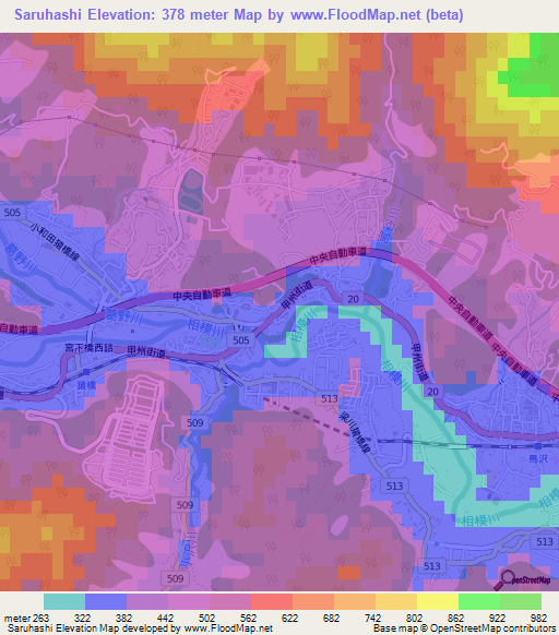 Saruhashi,Japan Elevation Map
