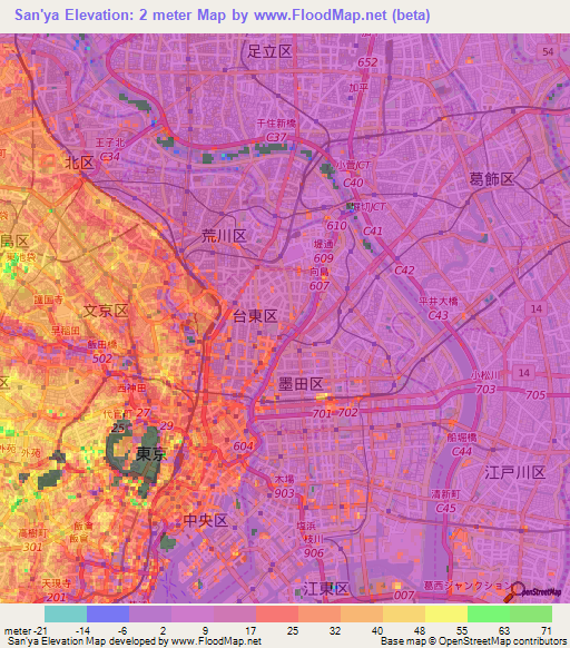 San'ya,Japan Elevation Map