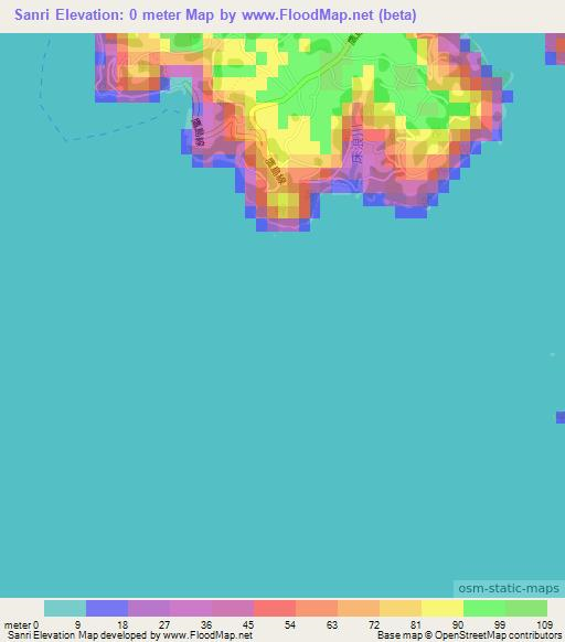 Sanri,Japan Elevation Map