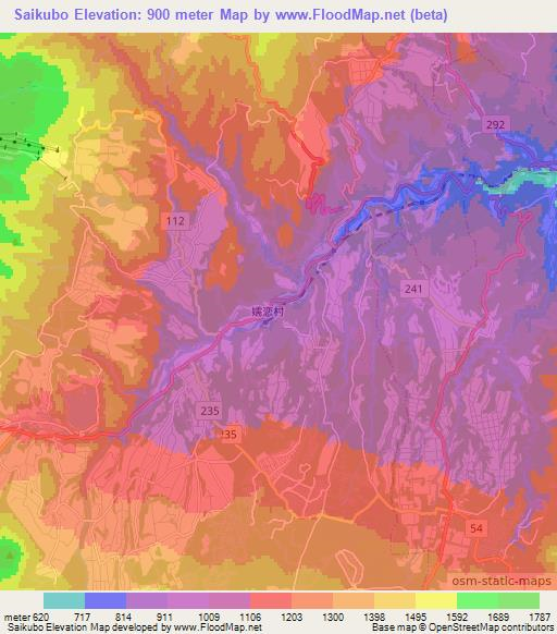Saikubo,Japan Elevation Map