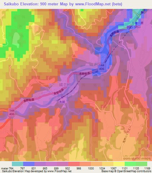 Saikubo,Japan Elevation Map