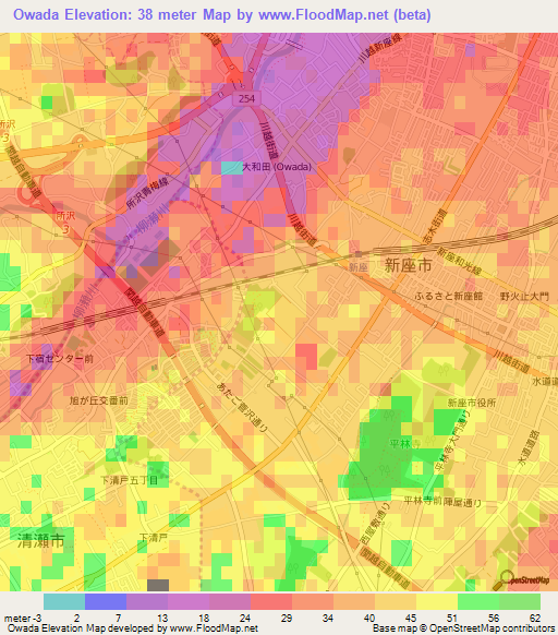 Owada,Japan Elevation Map