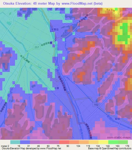 Otsuka,Japan Elevation Map