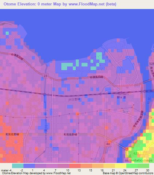 Otome,Japan Elevation Map