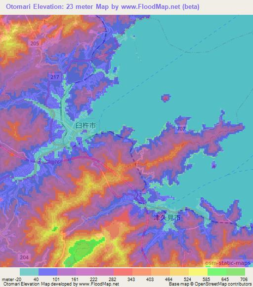 Otomari,Japan Elevation Map