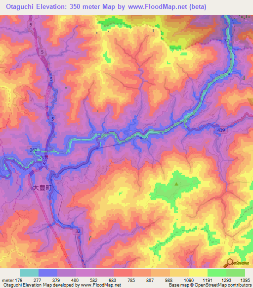 Otaguchi,Japan Elevation Map