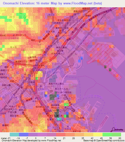 Onomachi,Japan Elevation Map