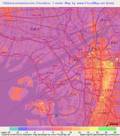 Okijima-minaminocho,Japan Elevation Map