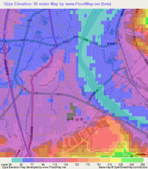 Ojiya,Japan Elevation Map