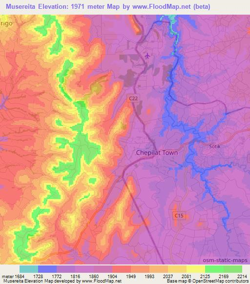 Musereita,Kenya Elevation Map
