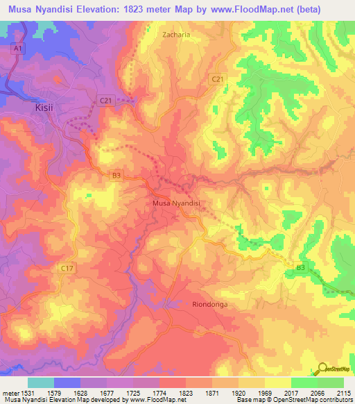 Musa Nyandisi,Kenya Elevation Map