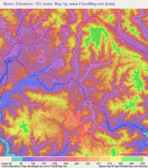 Noino,Japan Elevation Map