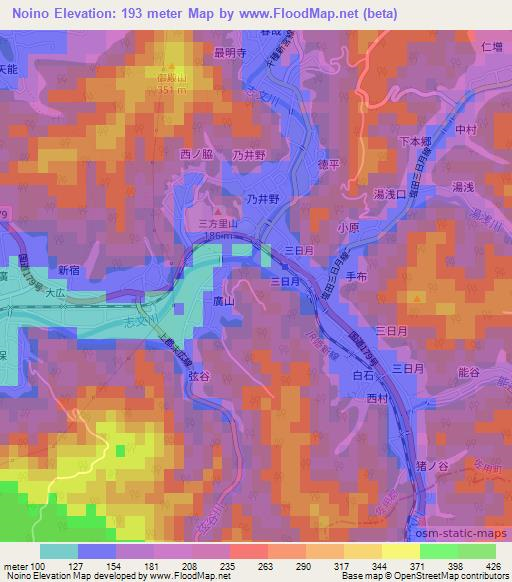 Noino,Japan Elevation Map