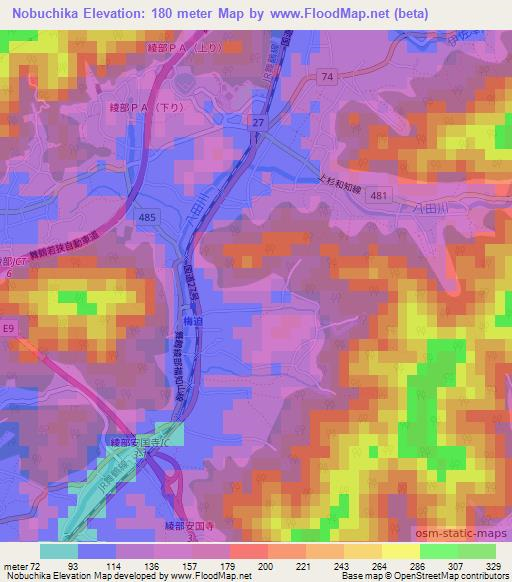 Nobuchika,Japan Elevation Map