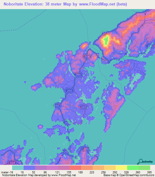 Noboritate,Japan Elevation Map