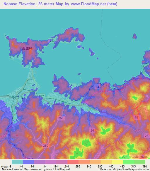 Nobase,Japan Elevation Map