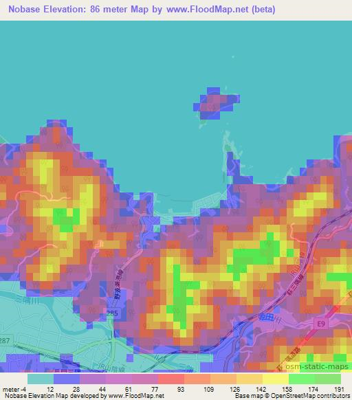 Nobase,Japan Elevation Map