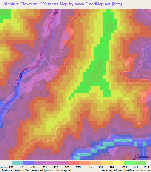 Nishiure,Japan Elevation Map