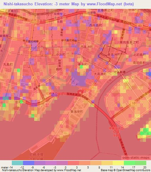 Nishi-takasucho,Japan Elevation Map