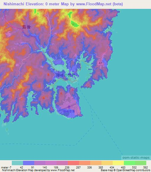 Nishimachi,Japan Elevation Map