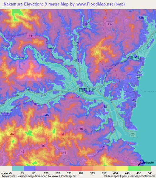 Nakamura,Japan Elevation Map