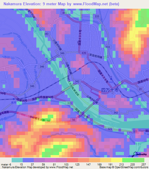 Nakamura,Japan Elevation Map