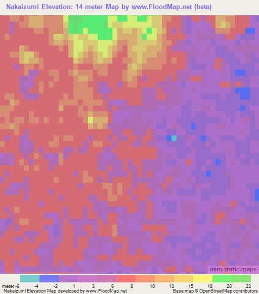Nakaizumi,Japan Elevation Map