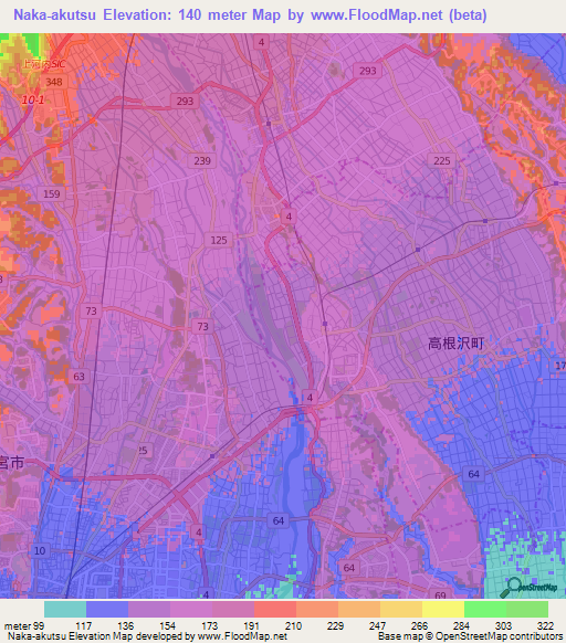 Naka-akutsu,Japan Elevation Map