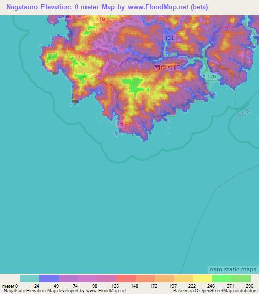 Nagatsuro,Japan Elevation Map