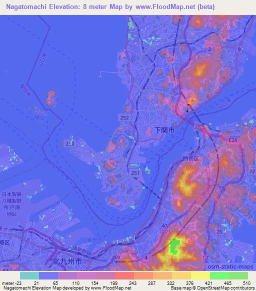 Nagatomachi,Japan Elevation Map