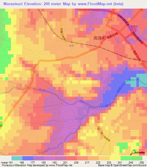 Murautsuri,Japan Elevation Map