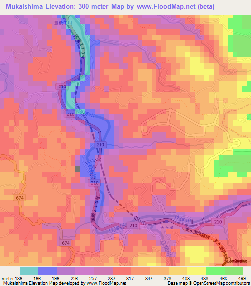 Mukaishima,Japan Elevation Map
