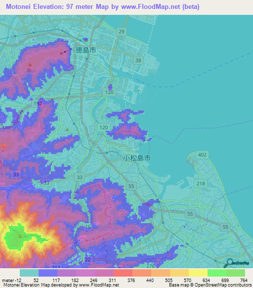 Motonei,Japan Elevation Map