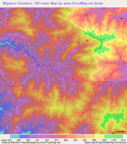 Miyanoo,Japan Elevation Map
