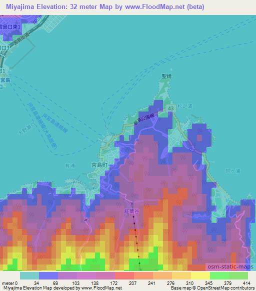 Miyajima,Japan Elevation Map