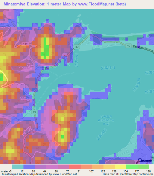 Minatomiya,Japan Elevation Map
