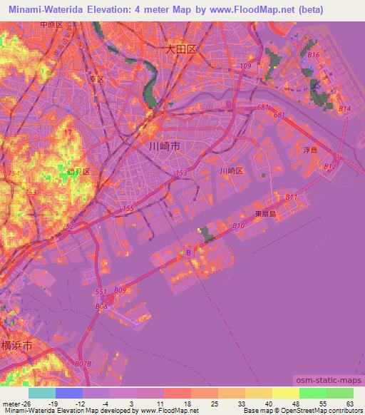 Minami-Waterida,Japan Elevation Map