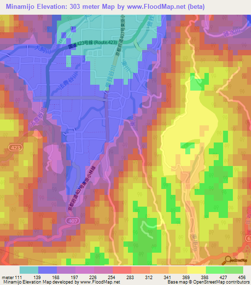 Minamijo,Japan Elevation Map