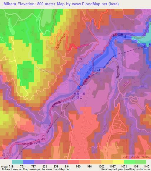 Mihara,Japan Elevation Map