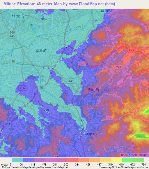 Mifune,Japan Elevation Map