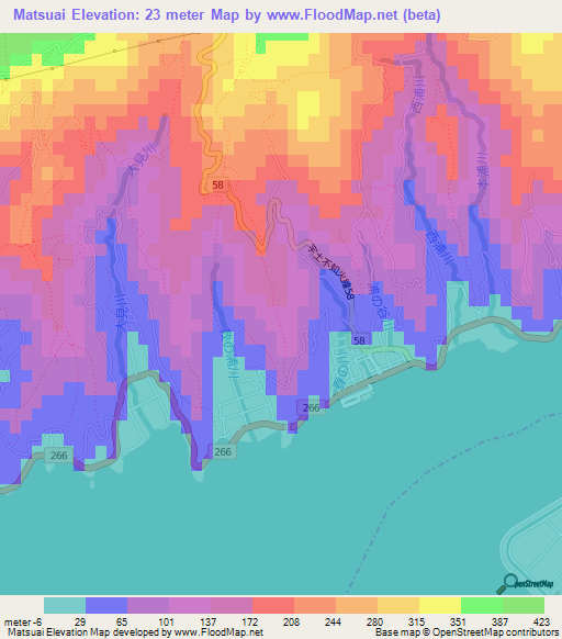 Matsuai,Japan Elevation Map