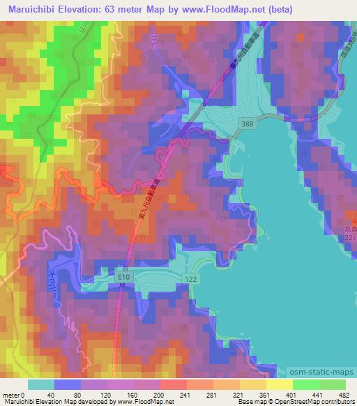 Maruichibi,Japan Elevation Map