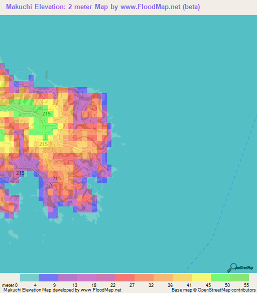 Makuchi,Japan Elevation Map